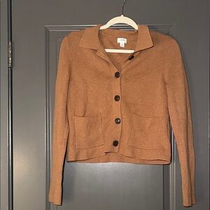 J. Crew Tan Button-Up Sweater
